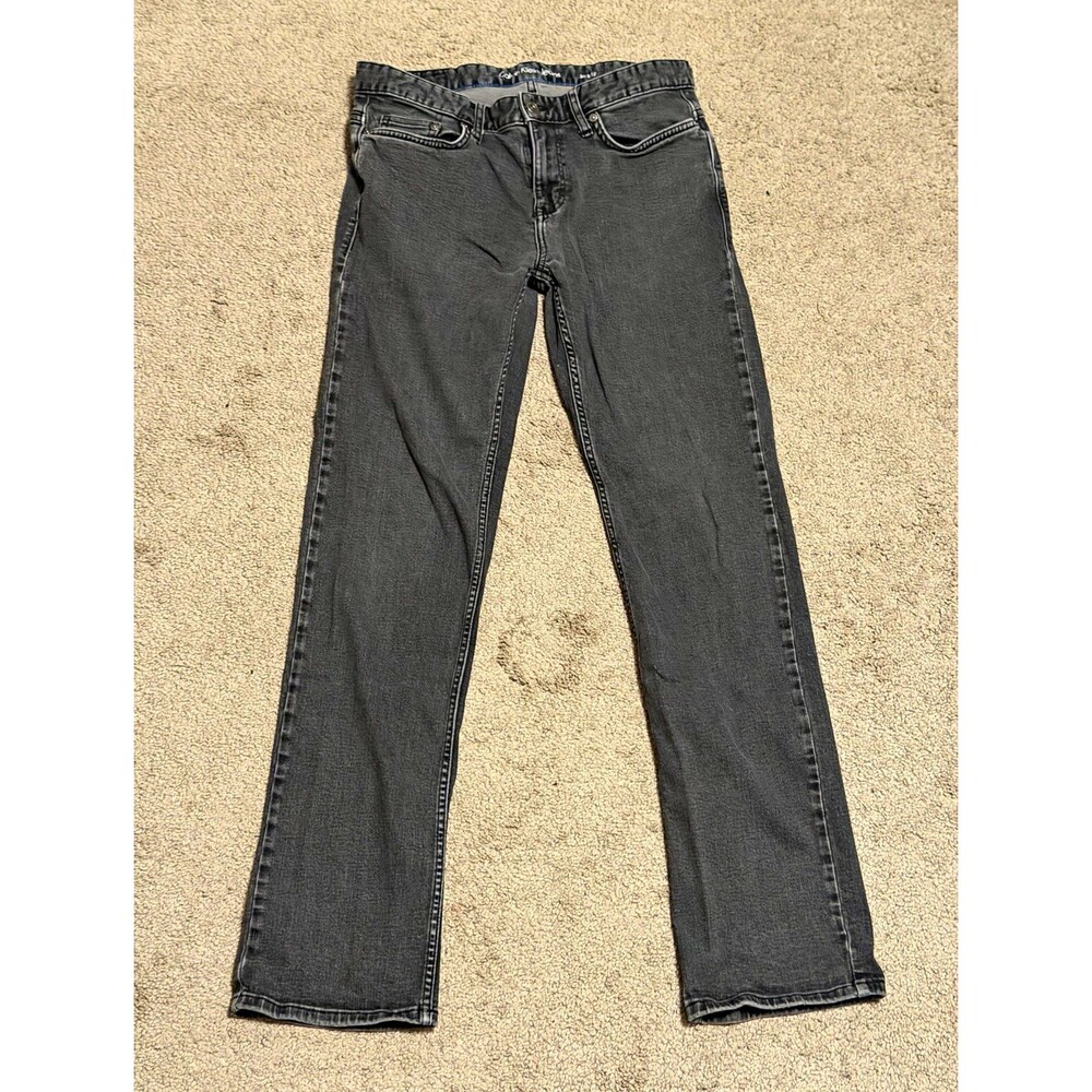 Calvin Klein Jeans Men’s Straight Fit Gray Dark Wash Denim Mid Rise 5-Pocket